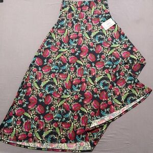 LuLaRoe Maxi Skirt - Black with Pink, Green & Teal Floral Print